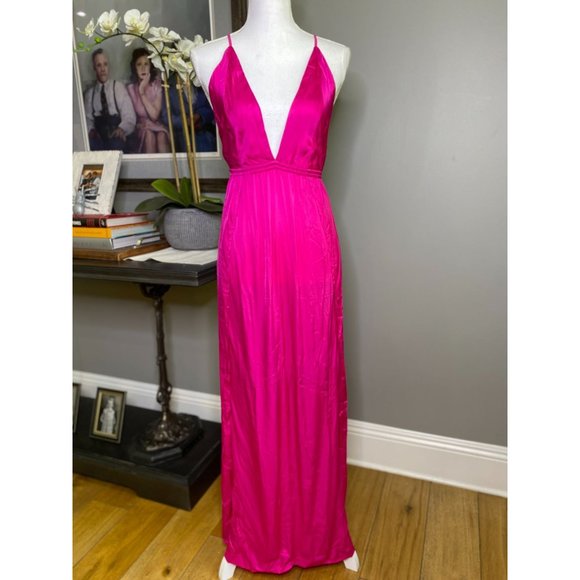 Indah River Pink Sleeveless Tie Back Maxi Dress Women's Size S/M - Picture 9 of 14